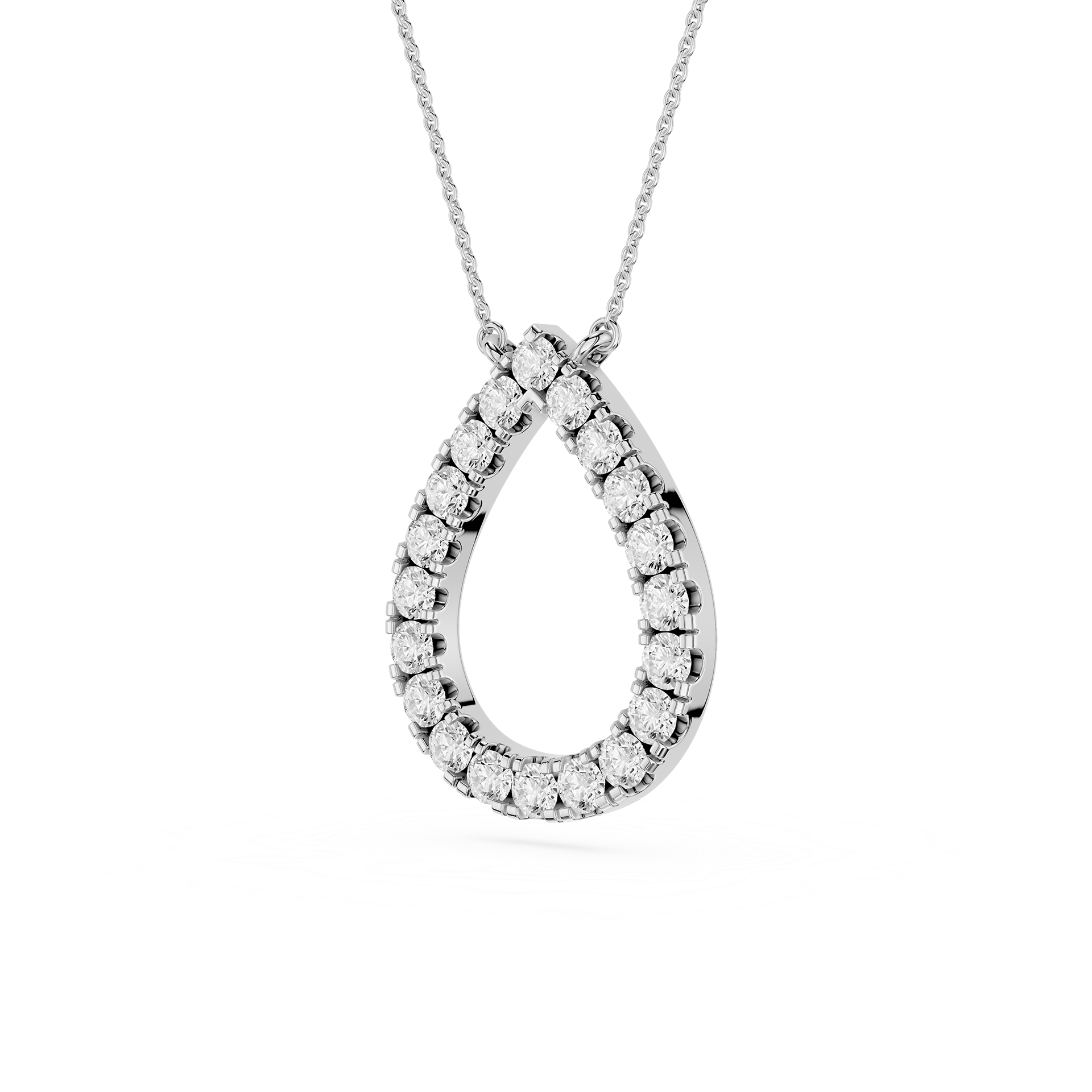 Round Lab Grown Diamond Open Pendant