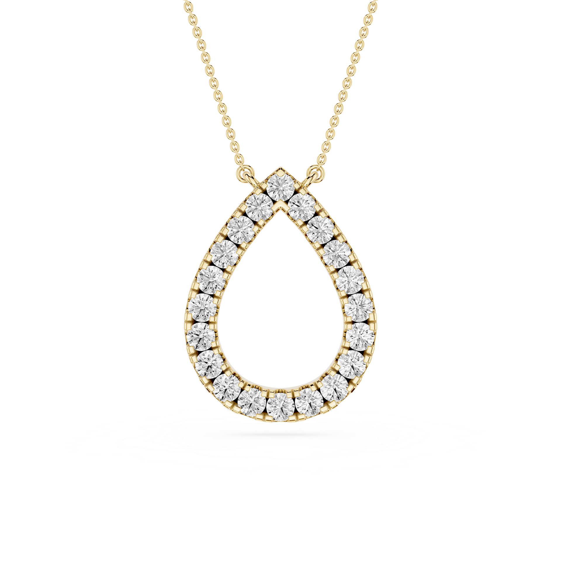Round Lab Grown Diamond Open Pendant