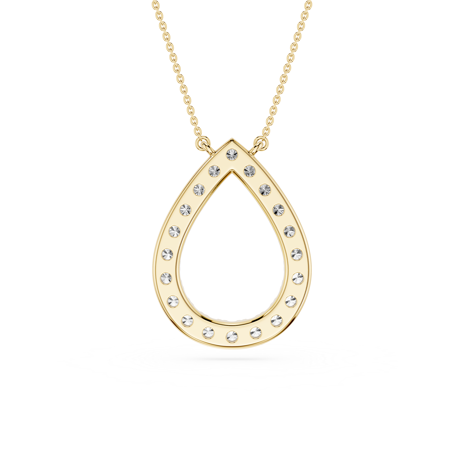 Round Lab Grown Diamond Open Pendant
