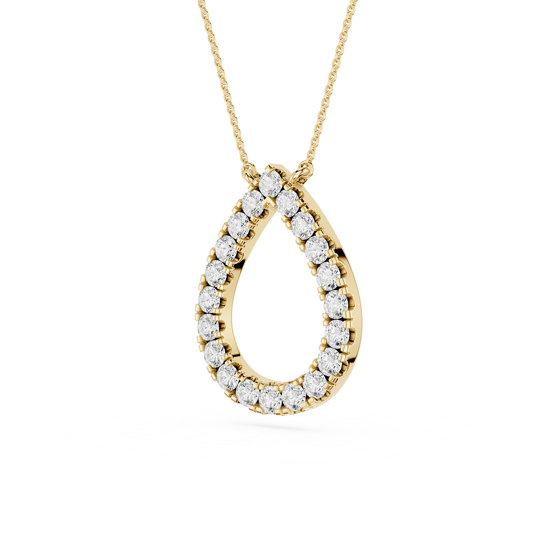 Round Lab Grown Diamond Open Pendant
