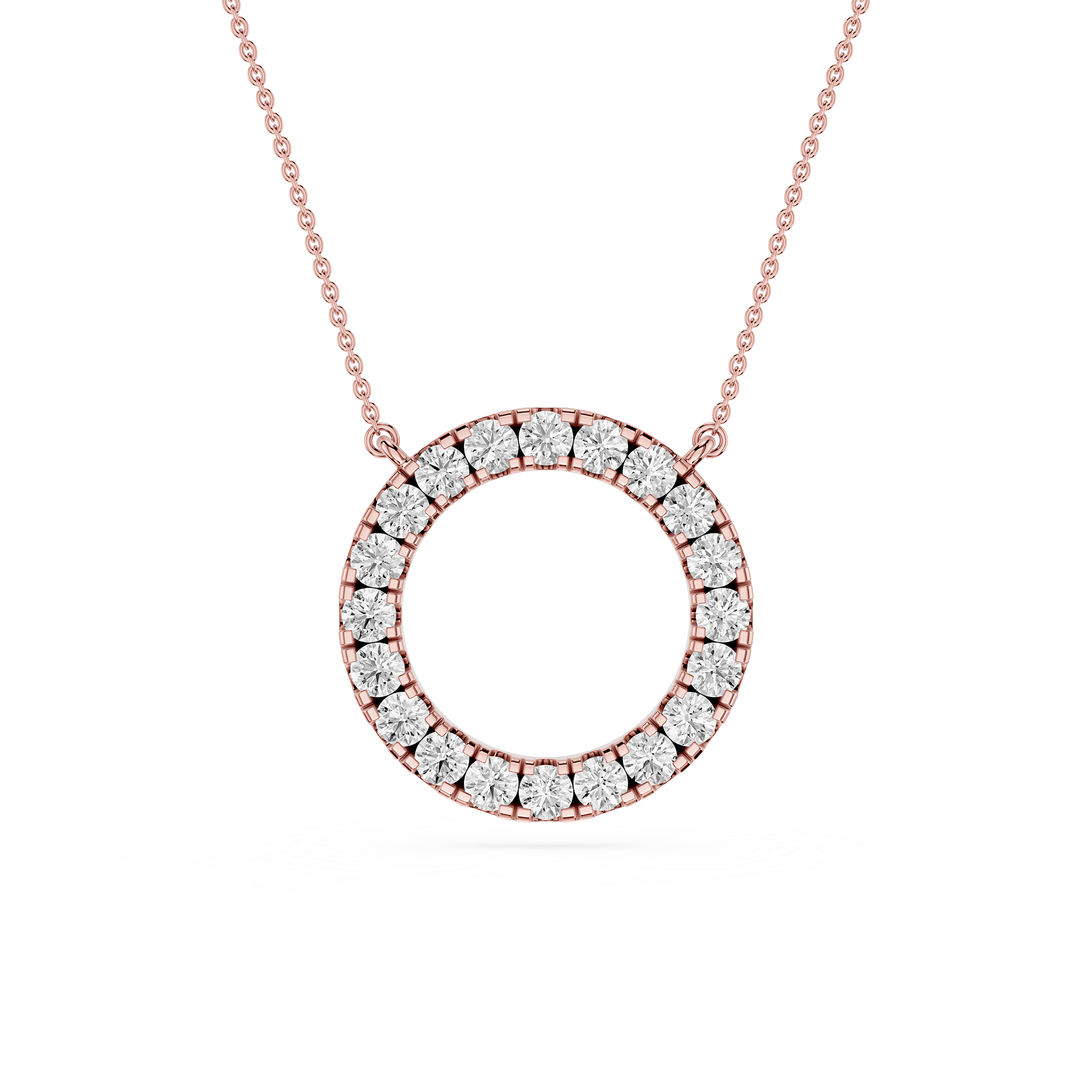 Round Diamond Circle Halo Pendant