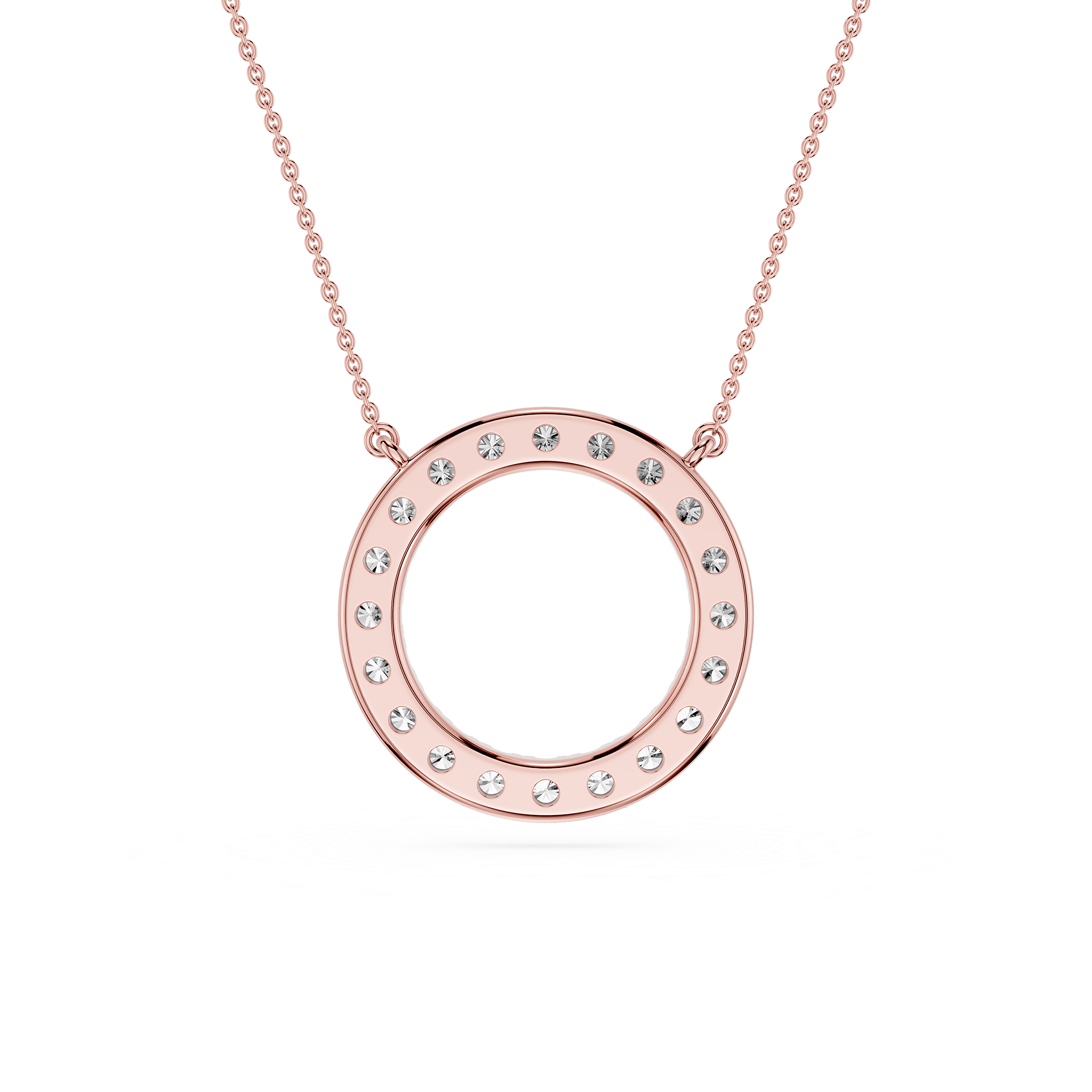 Round Diamond Circle Halo Pendant