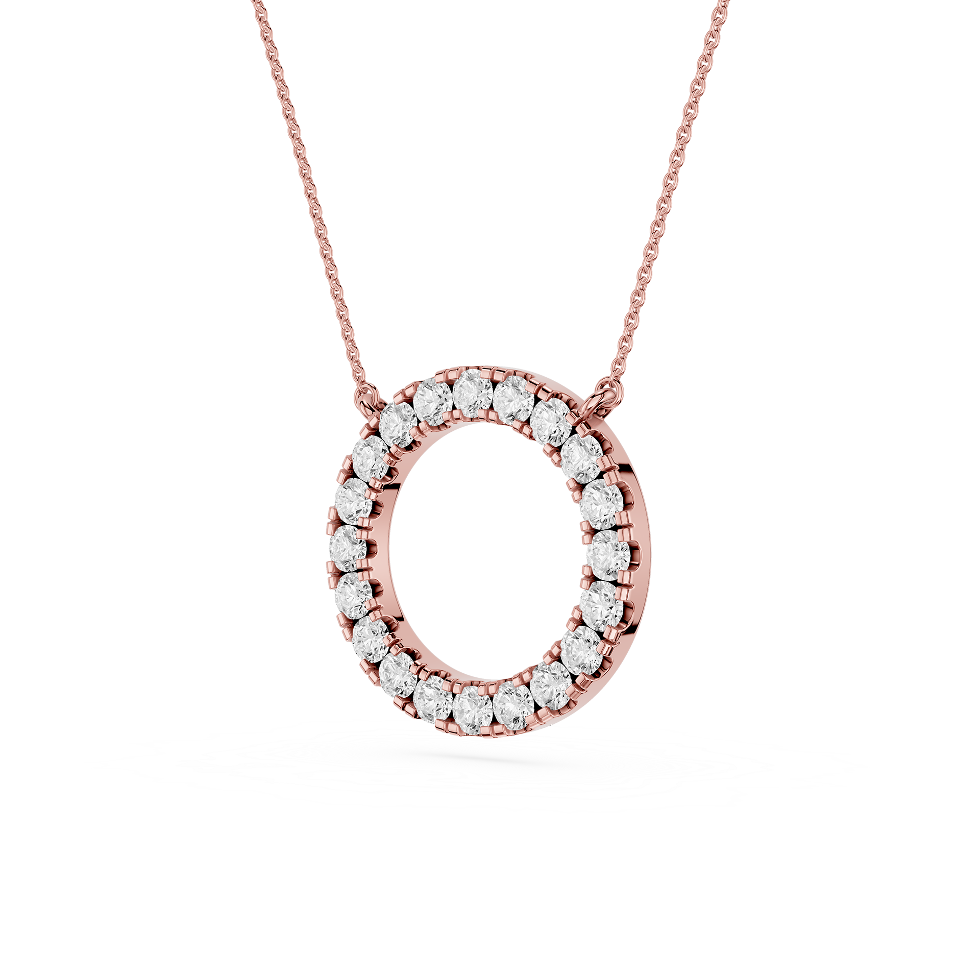 Round Diamond Circle Halo Pendant