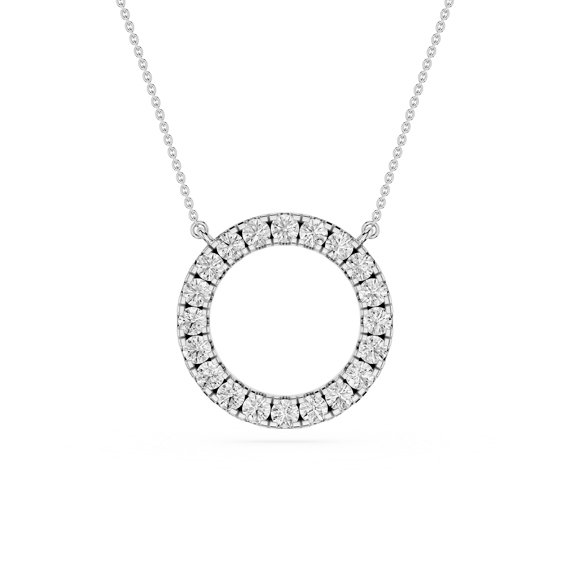 Round Diamond Circle Halo Pendant