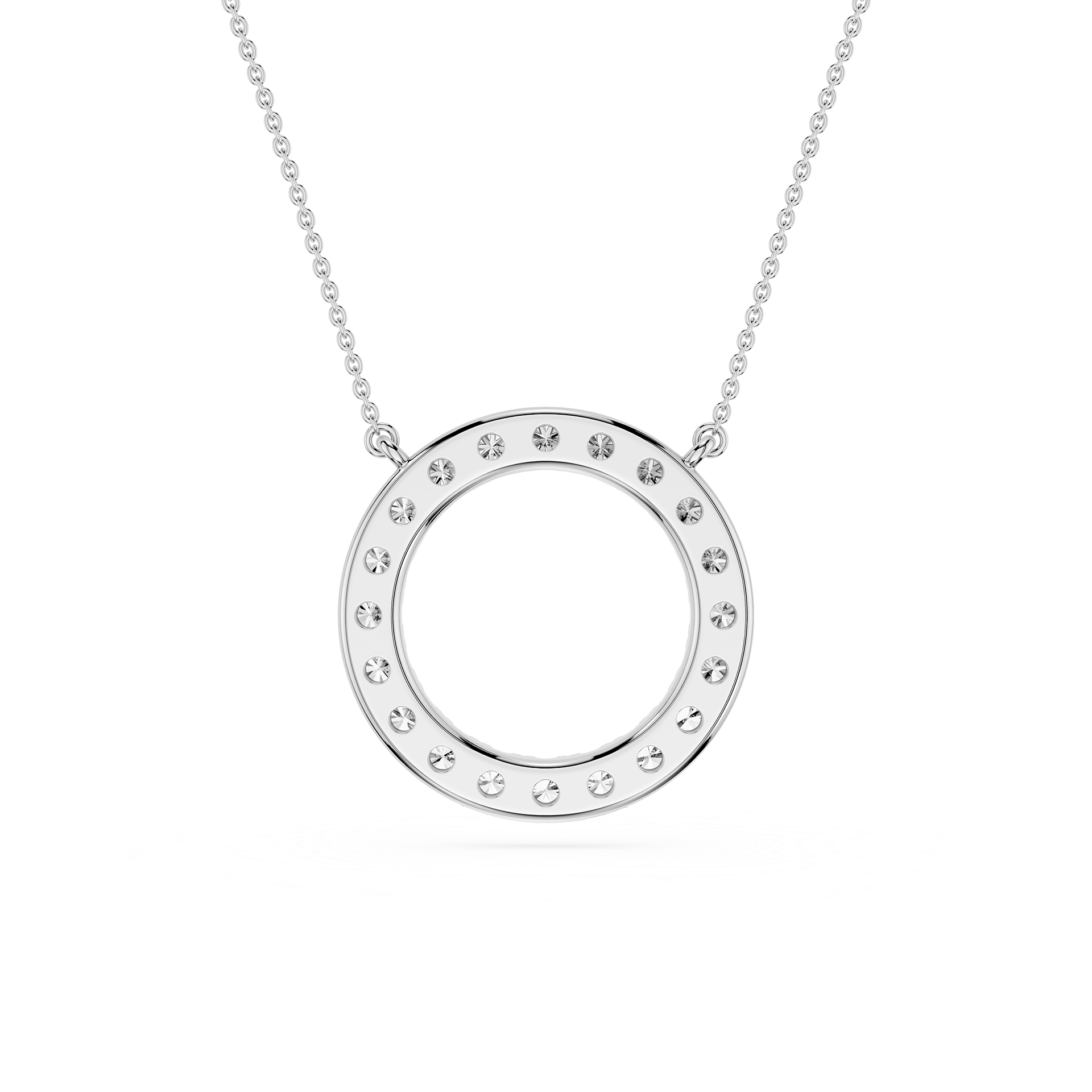 Round Diamond Circle Halo Pendant