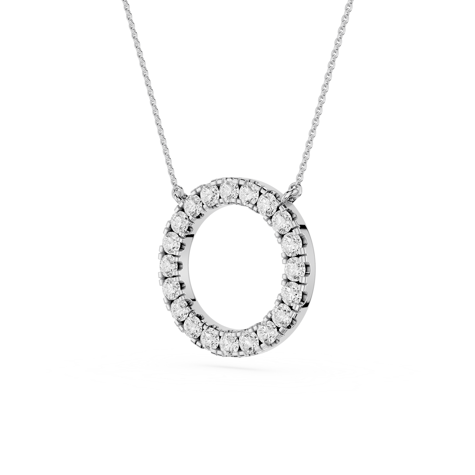 Round Diamond Circle Halo Pendant