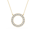 Round Diamond Circle Halo Pendant