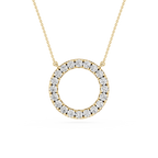 Round Diamond Circle Halo Pendant