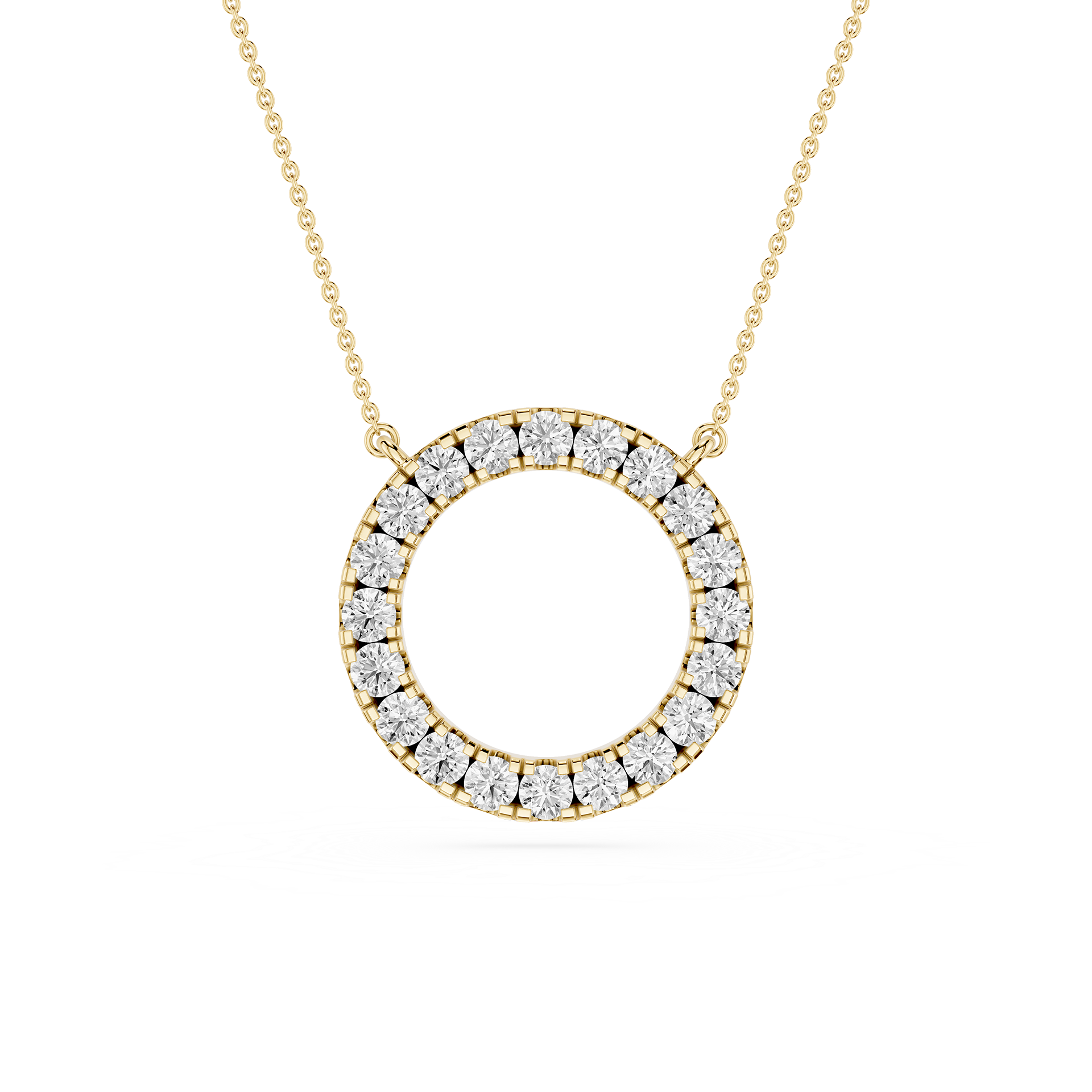 Round Diamond Circle Halo Pendant