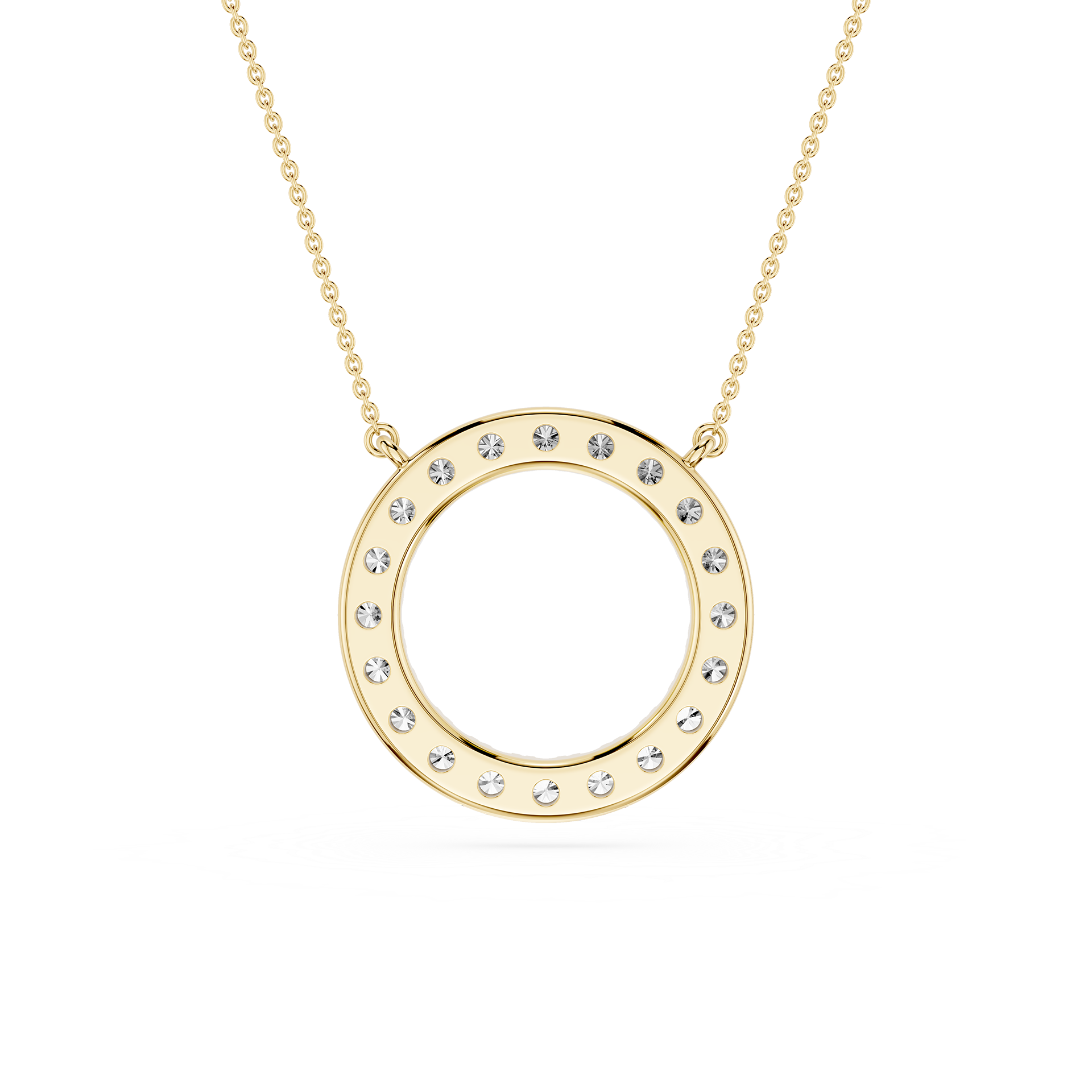 Round Diamond Circle Halo Pendant