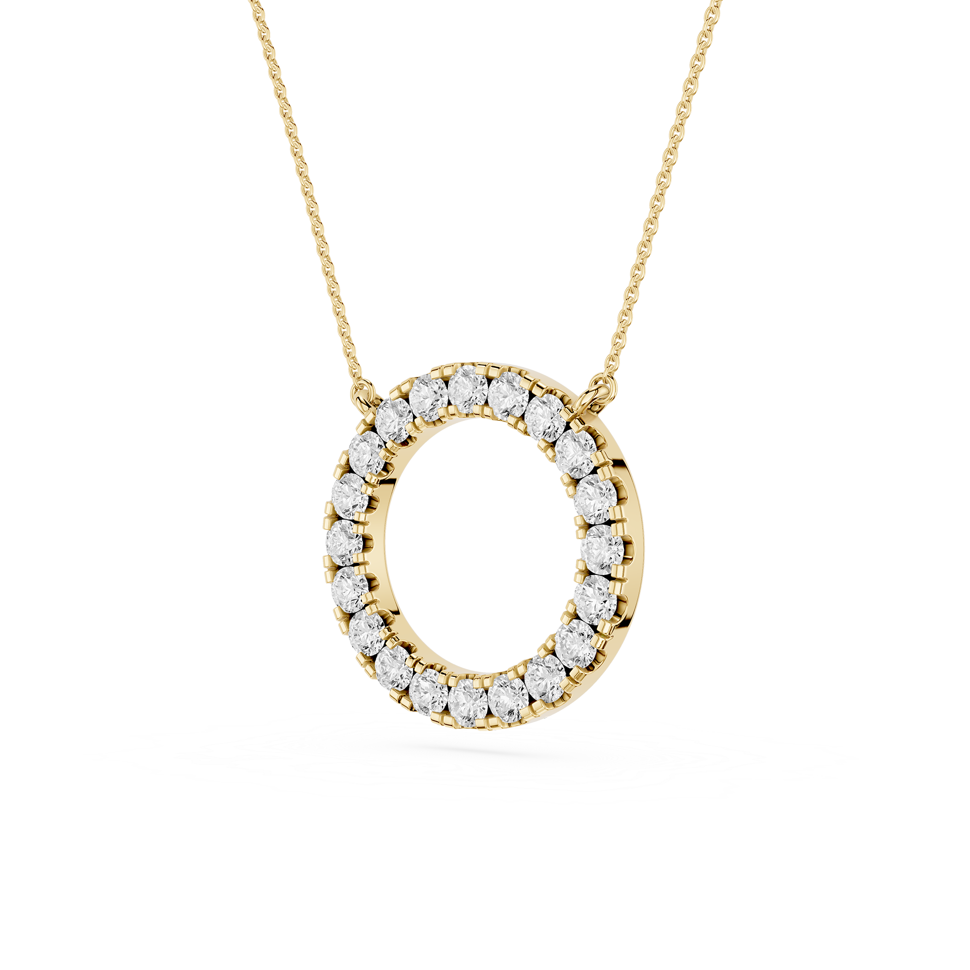 Round Diamond Circle Halo Pendant