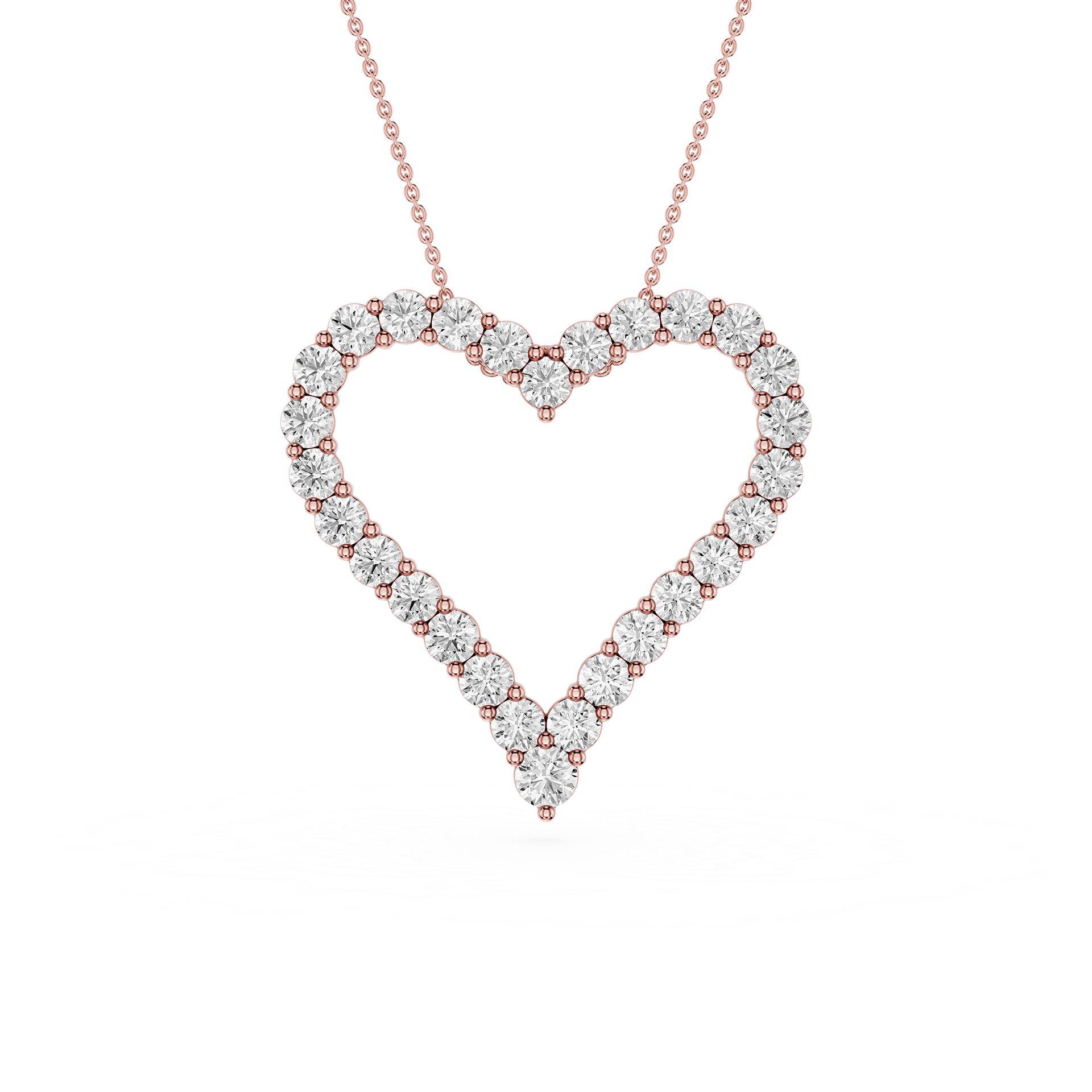 Diamond Heart Outline Pendant
