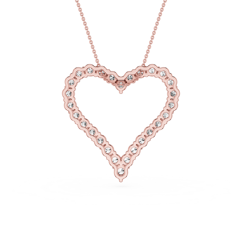 Diamond Heart Outline Pendant