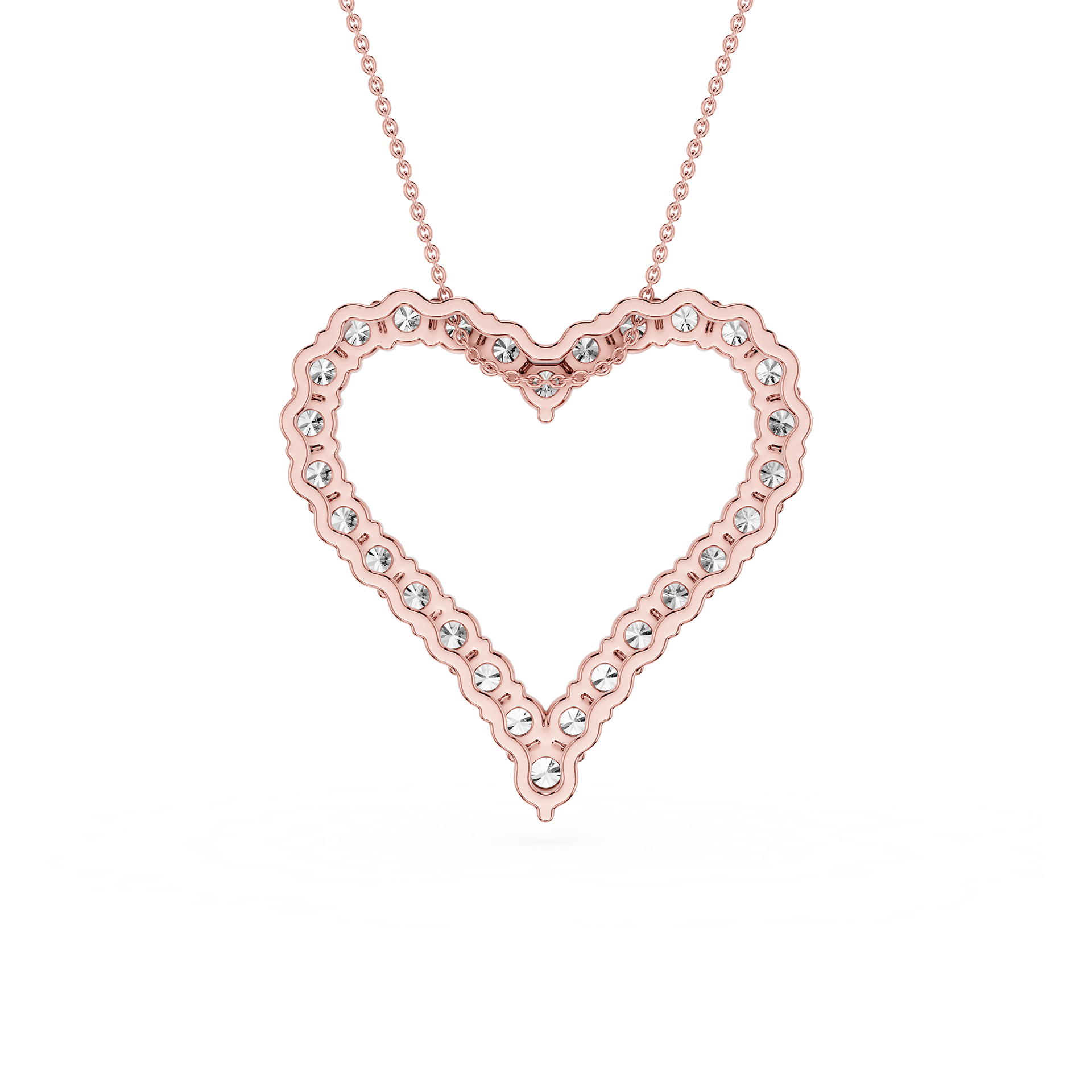 Diamond Heart Outline Pendant