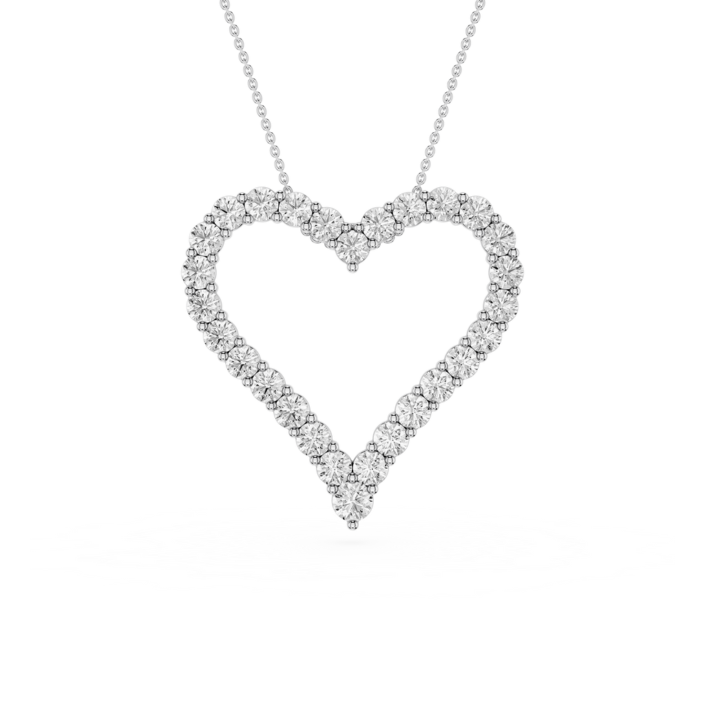 Diamond Heart Outline Pendant