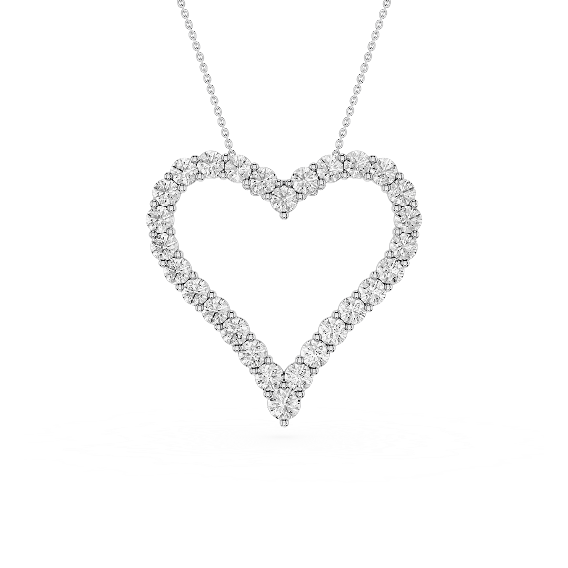 Diamond Heart Outline Pendant