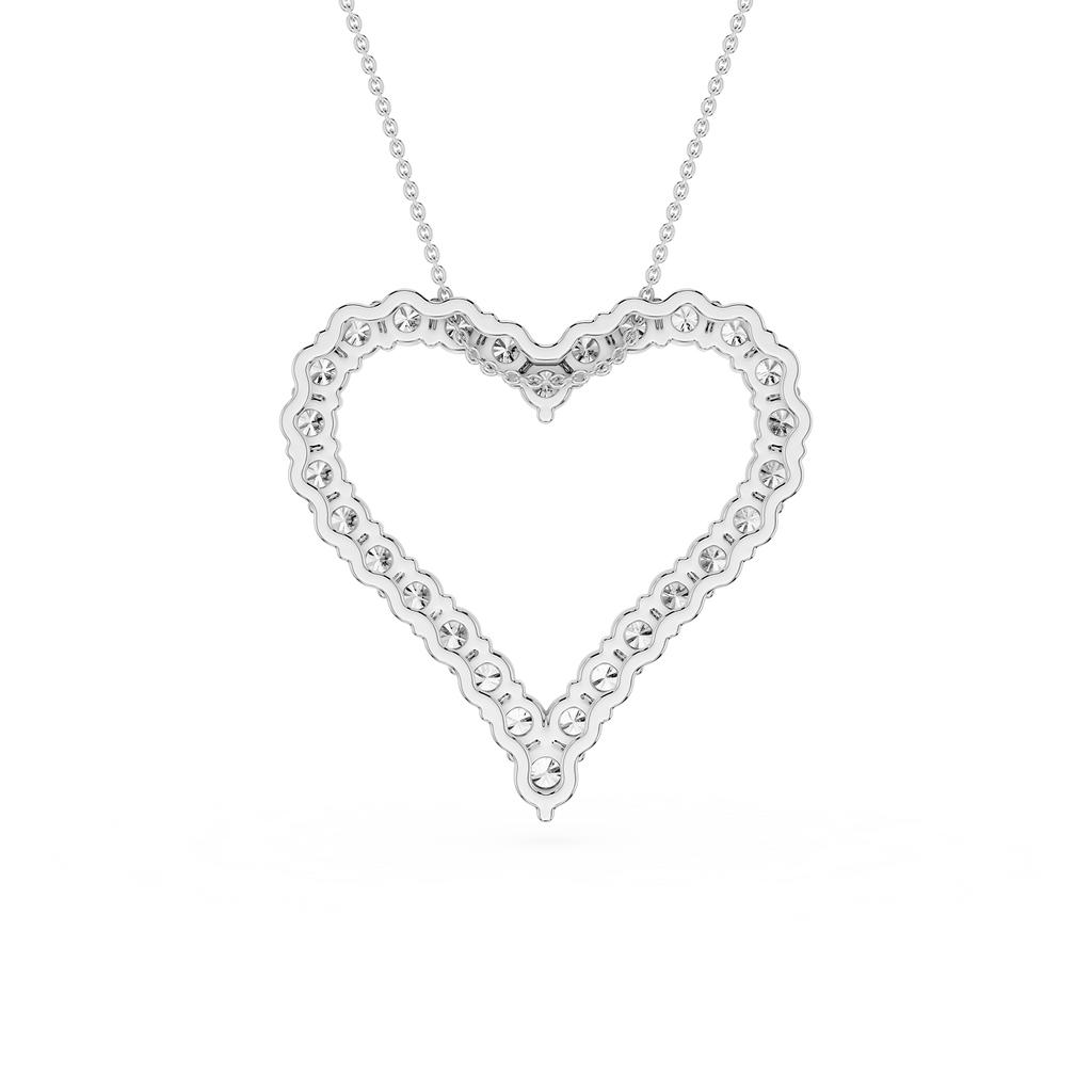 Diamond Heart Outline Pendant