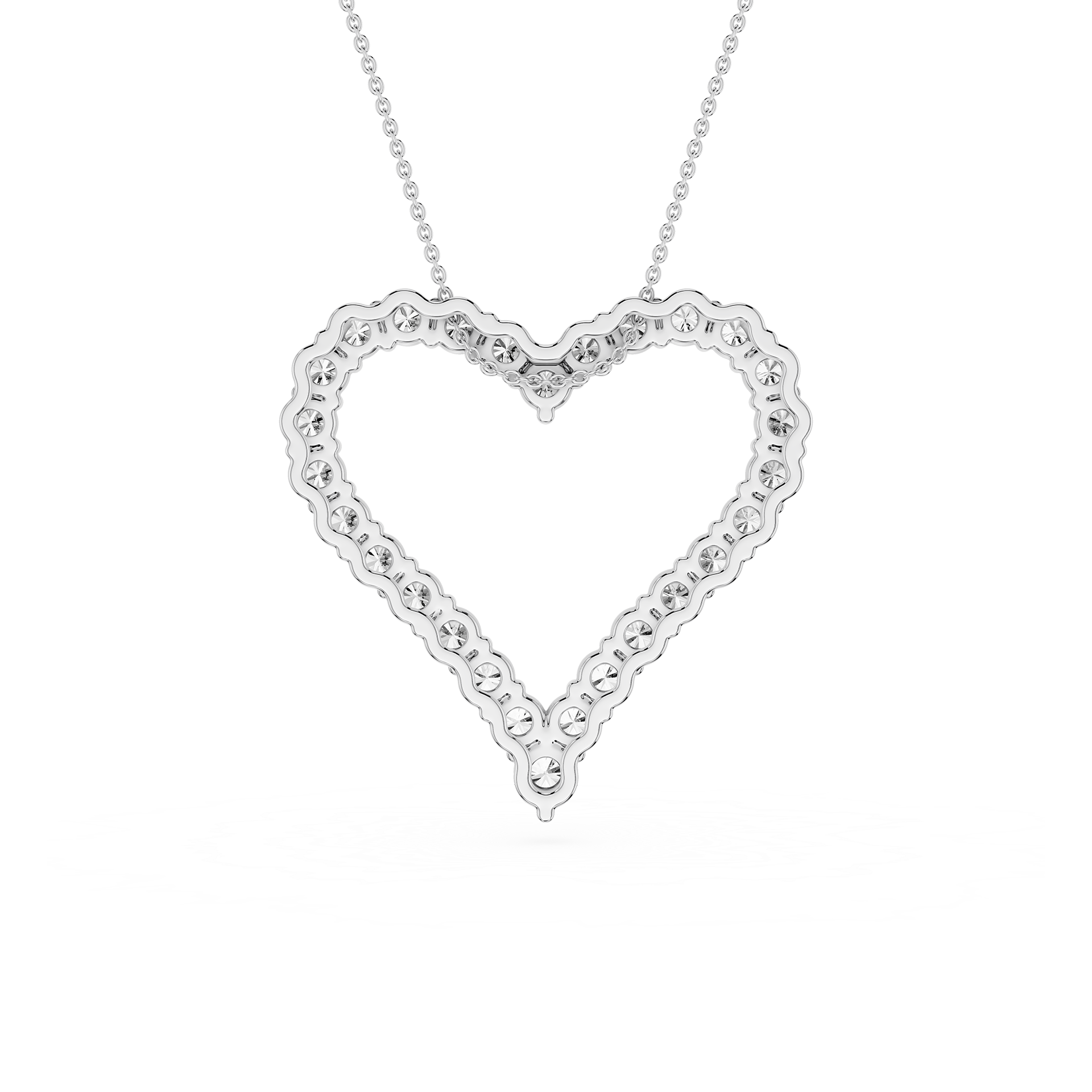 Diamond Heart Outline Pendant