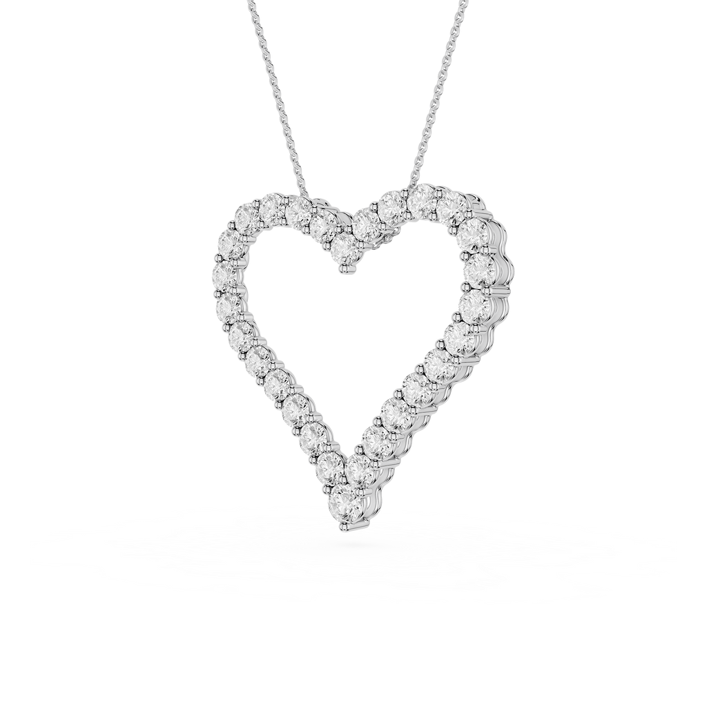 Diamond Heart Outline Pendant