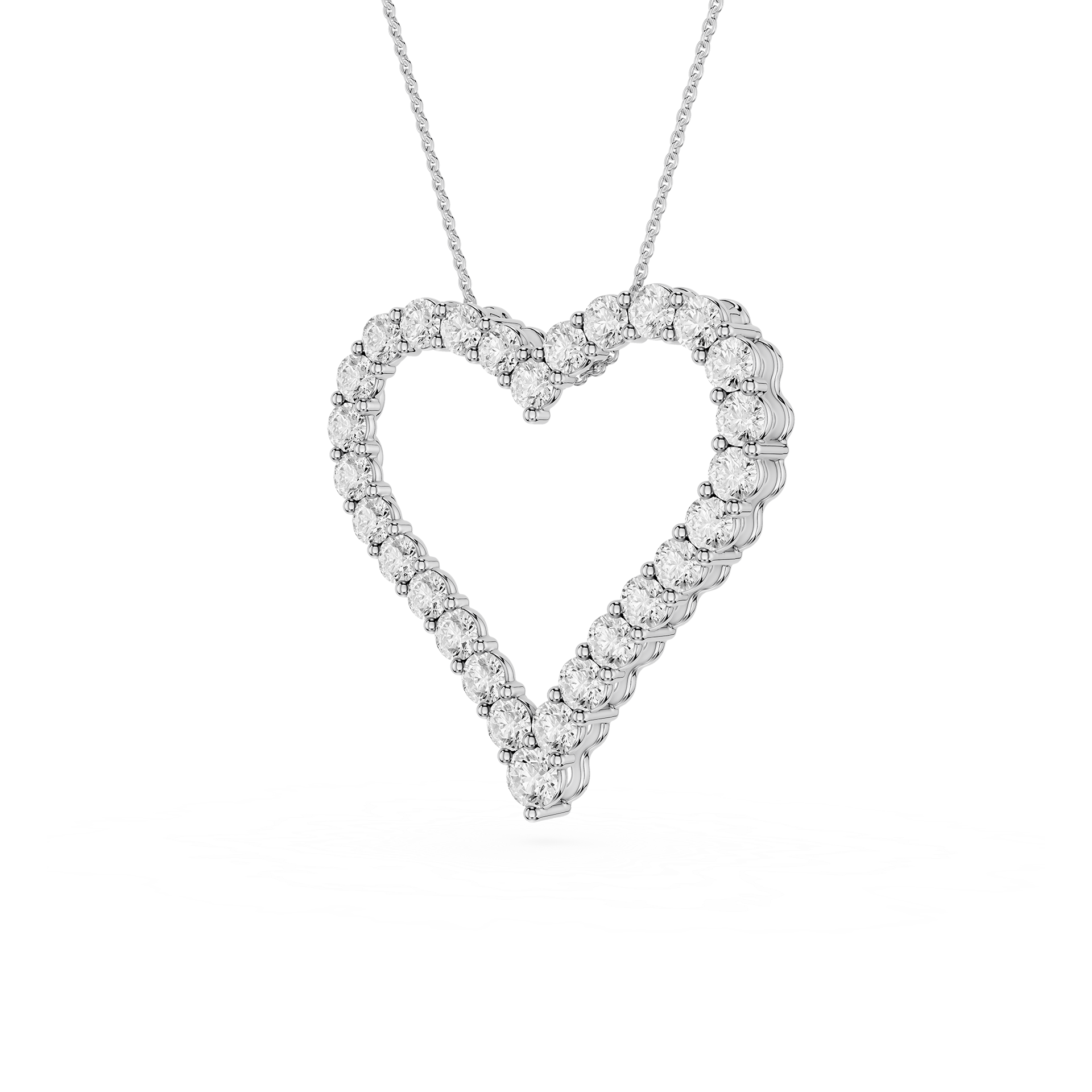 Diamond Heart Outline Pendant