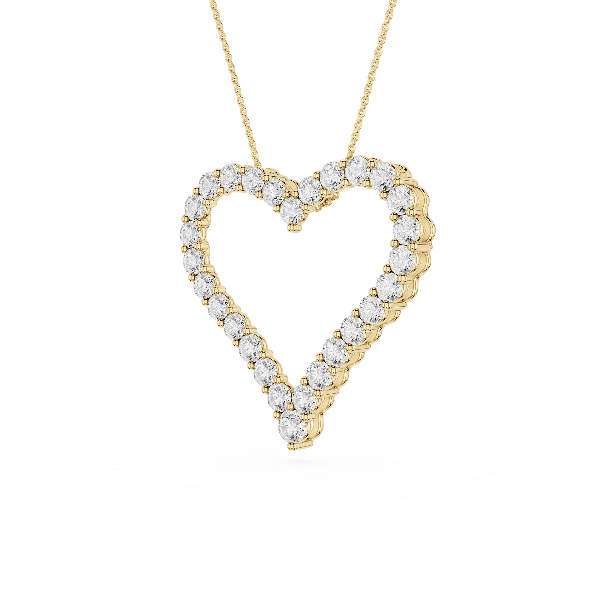 Diamond Heart Outline Pendant