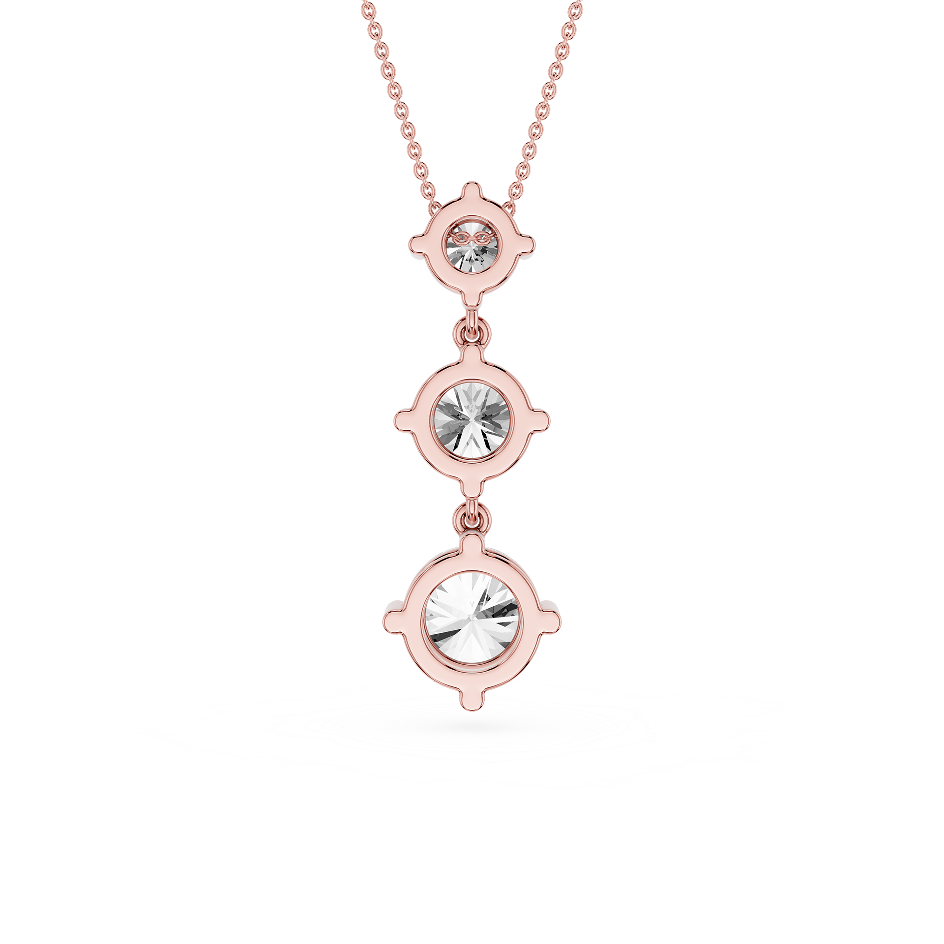 Three Stone Drop Lab Grown Diamond Pendant