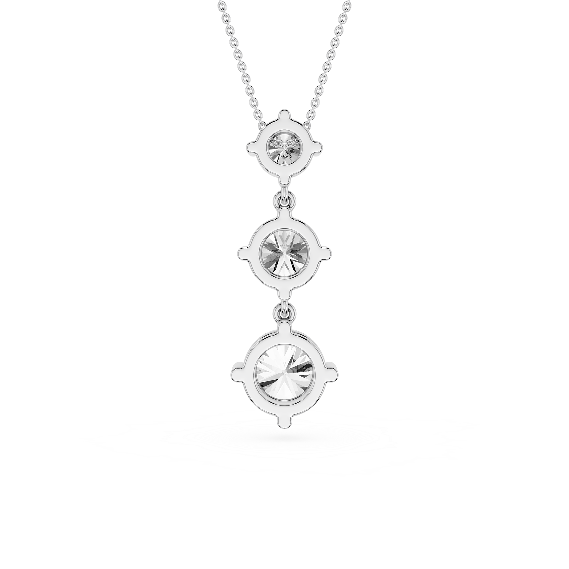 Three Stone Drop Lab Grown Diamond Pendant