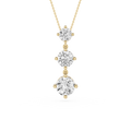 Three Stone Drop Lab Grown Diamond Pendant