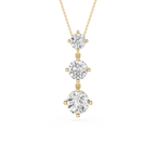 Three Stone Drop Lab Grown Diamond Pendant
