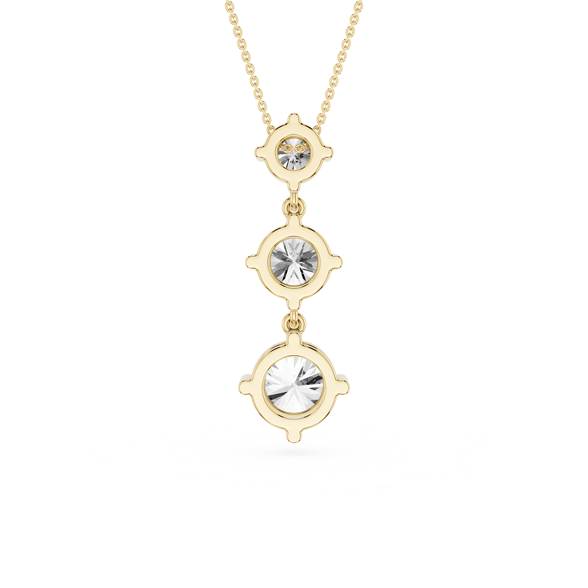 Three Stone Drop Lab Grown Diamond Pendant