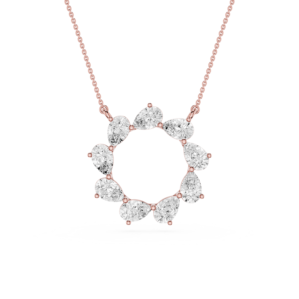 Pear Diamond Circle Pendant