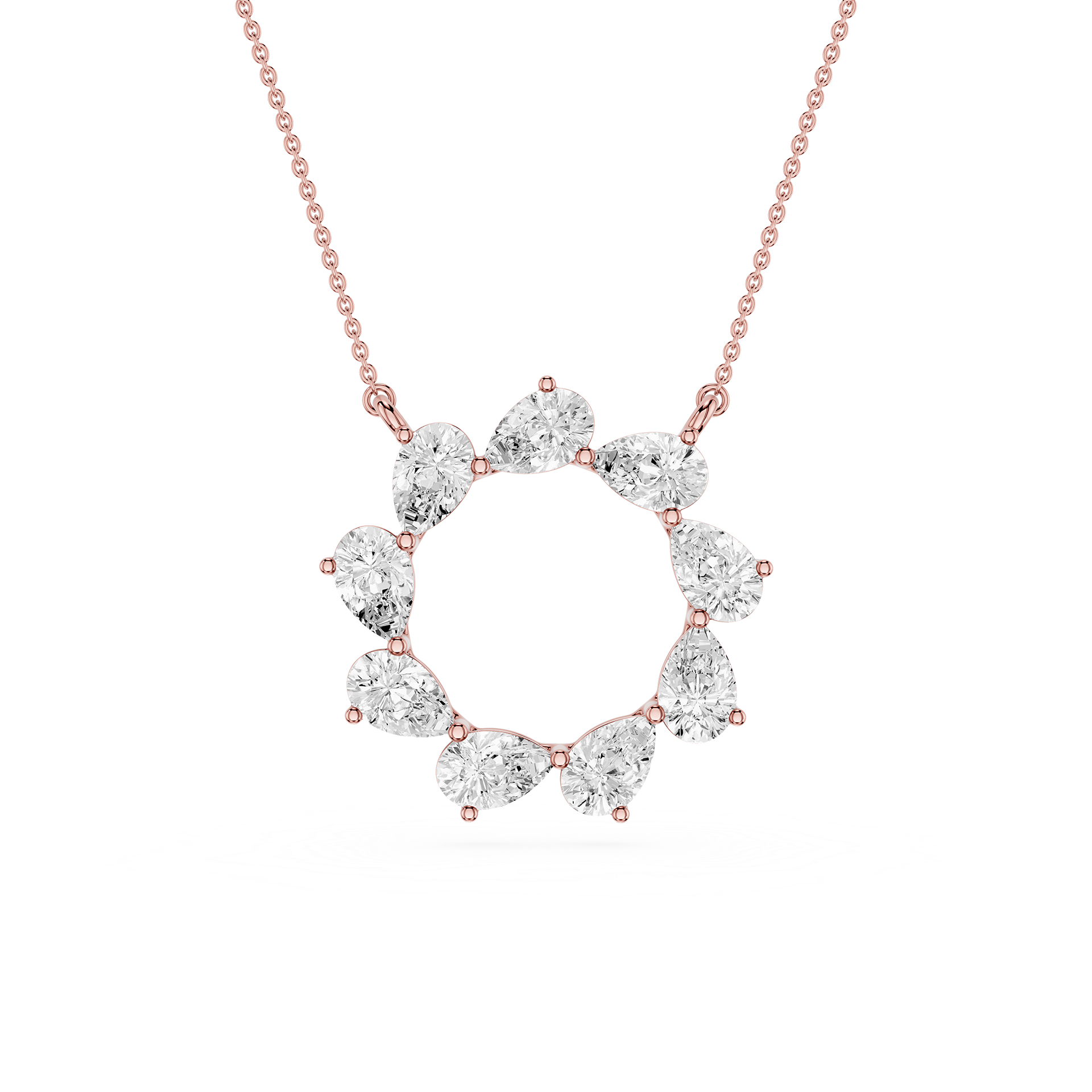 Pear Diamond Circle Pendant