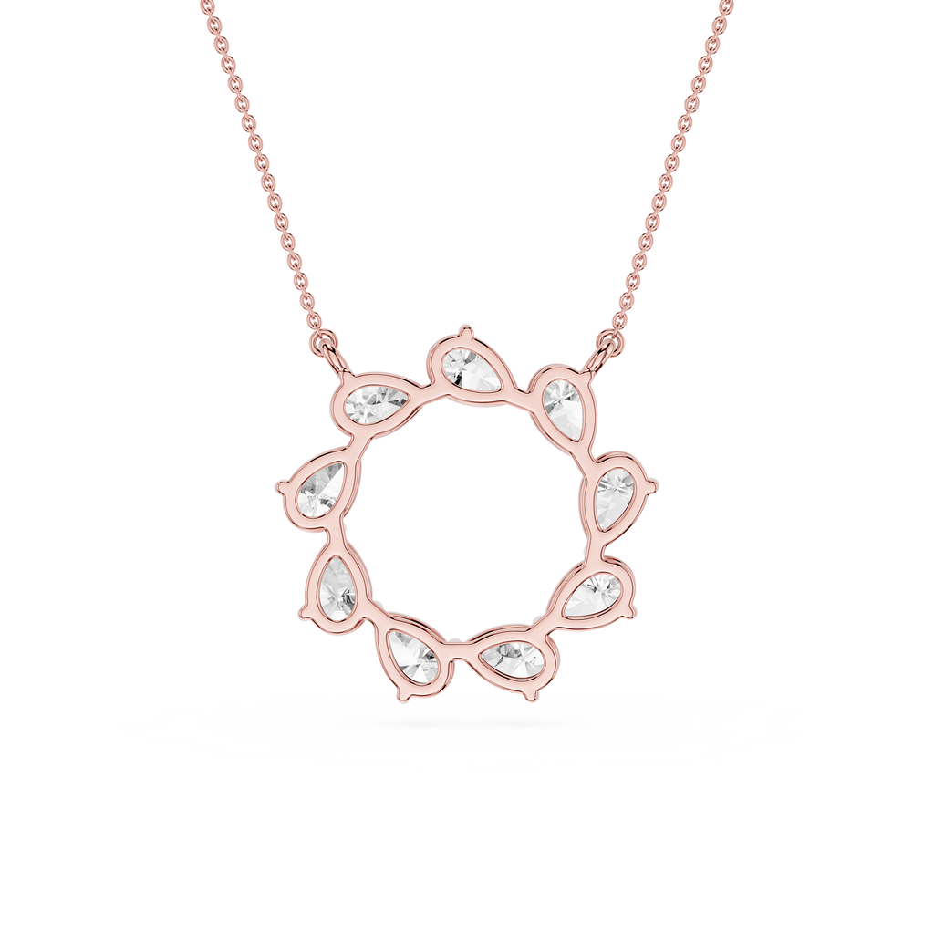 Pear Diamond Circle Pendant