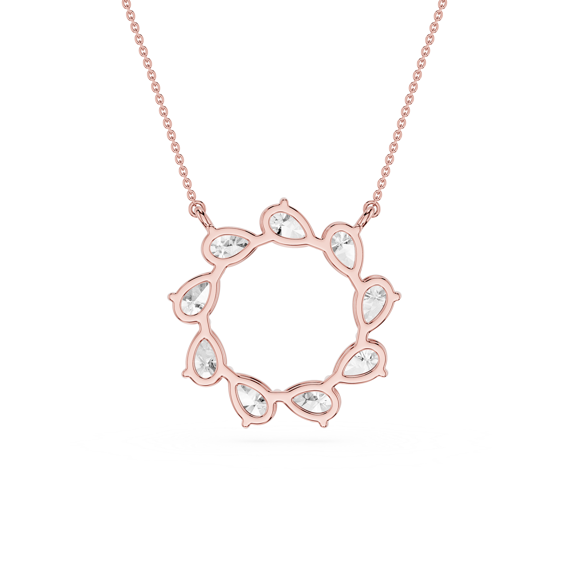 Pear Diamond Circle Pendant