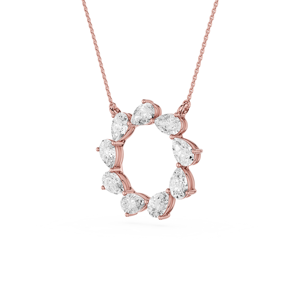 Pear Diamond Circle Pendant