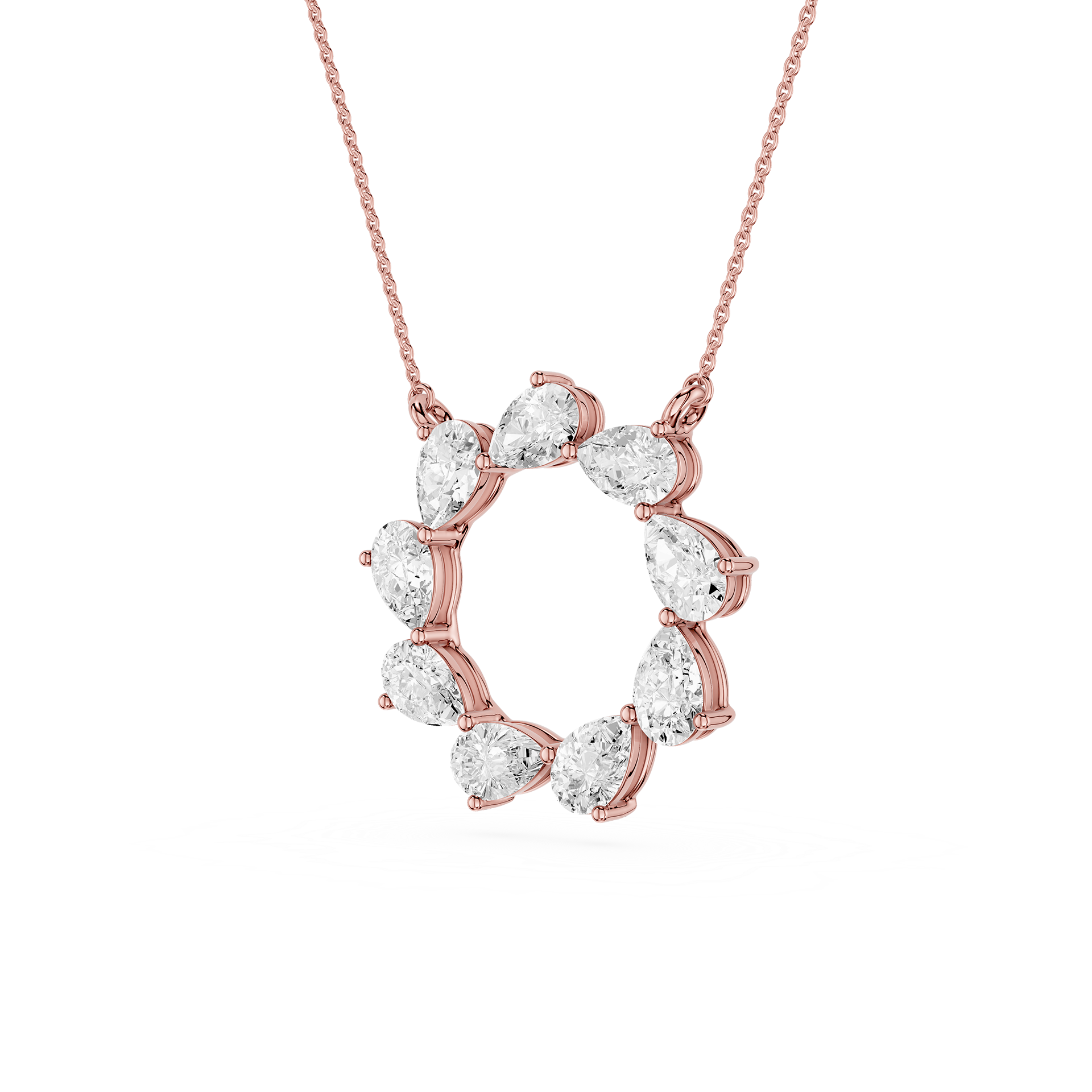 Pear Diamond Circle Pendant