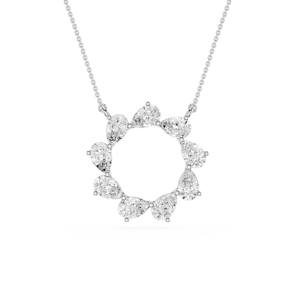 Pear Diamond Circle Pendant