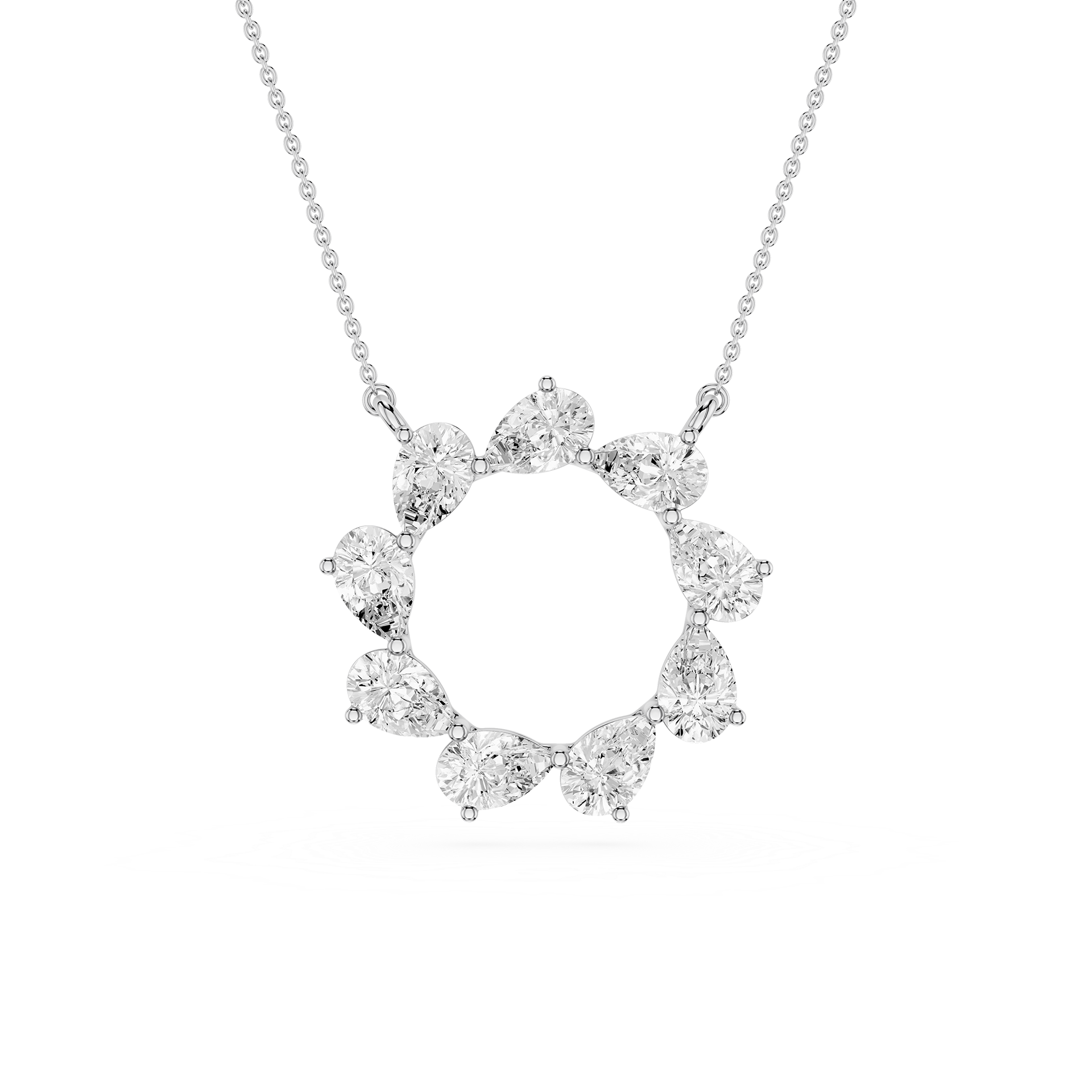 Pear Diamond Circle Pendant