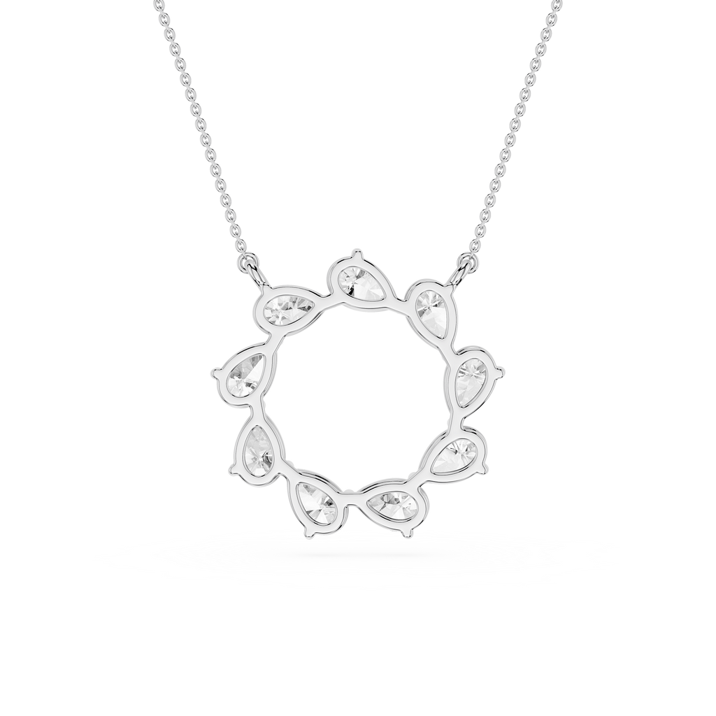 Pear Diamond Circle Pendant