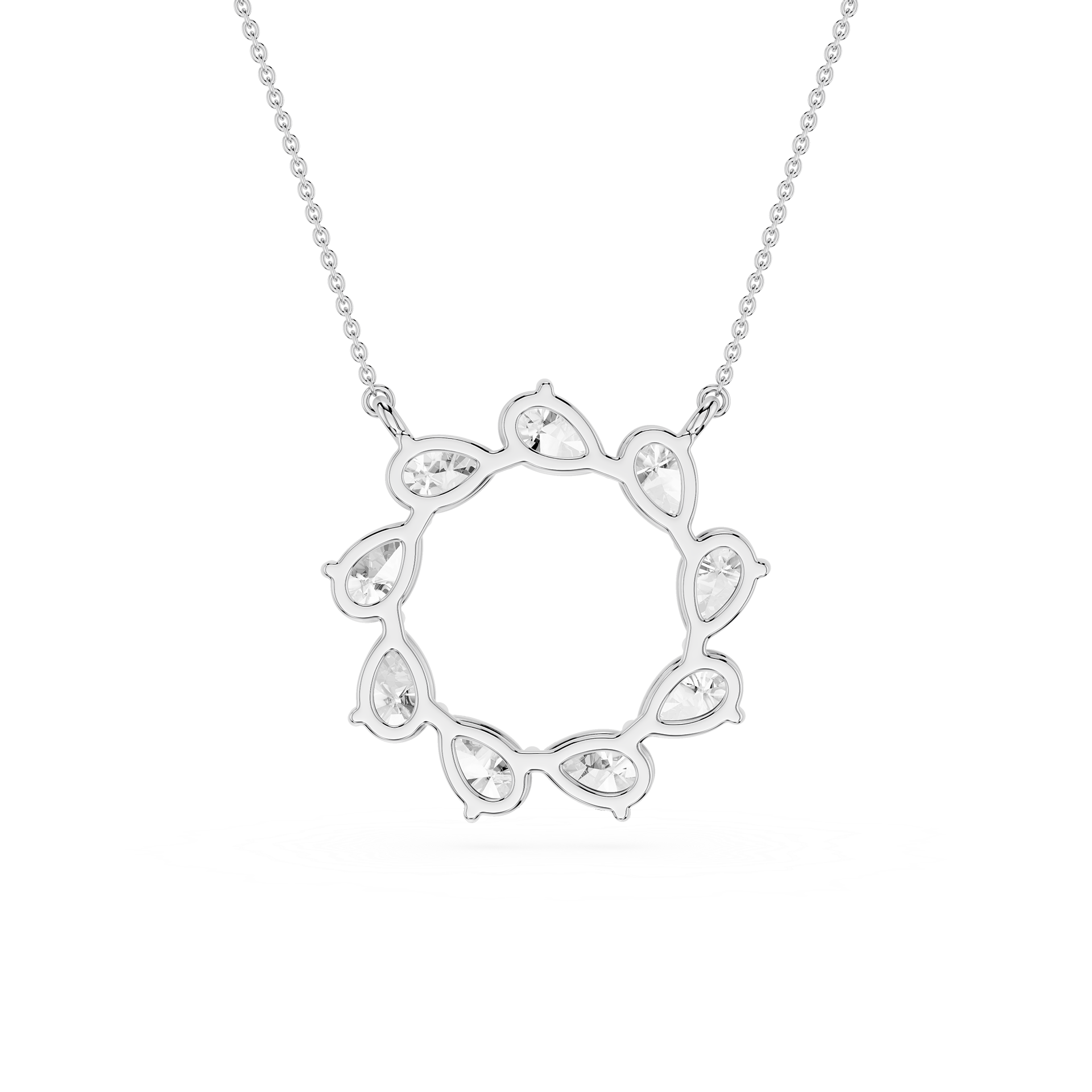 Pear Diamond Circle Pendant