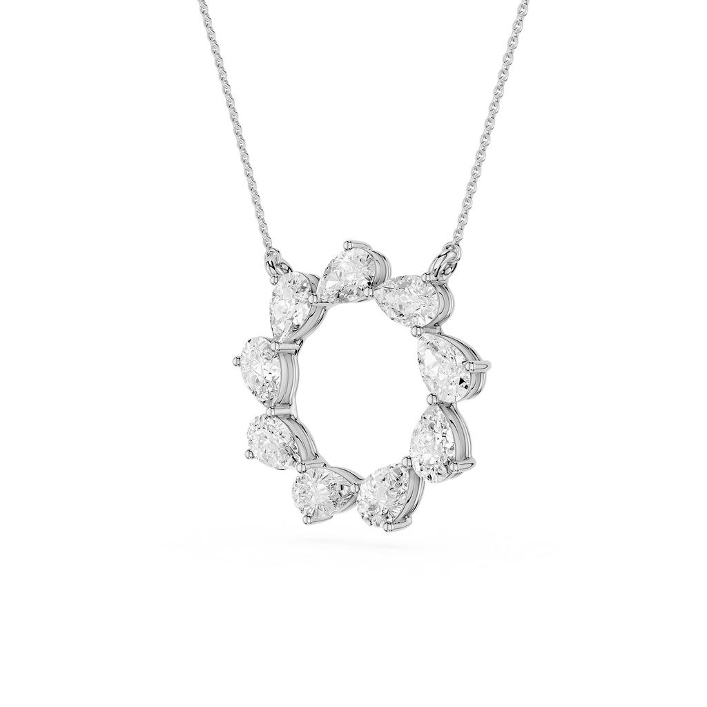 Pear Diamond Circle Pendant