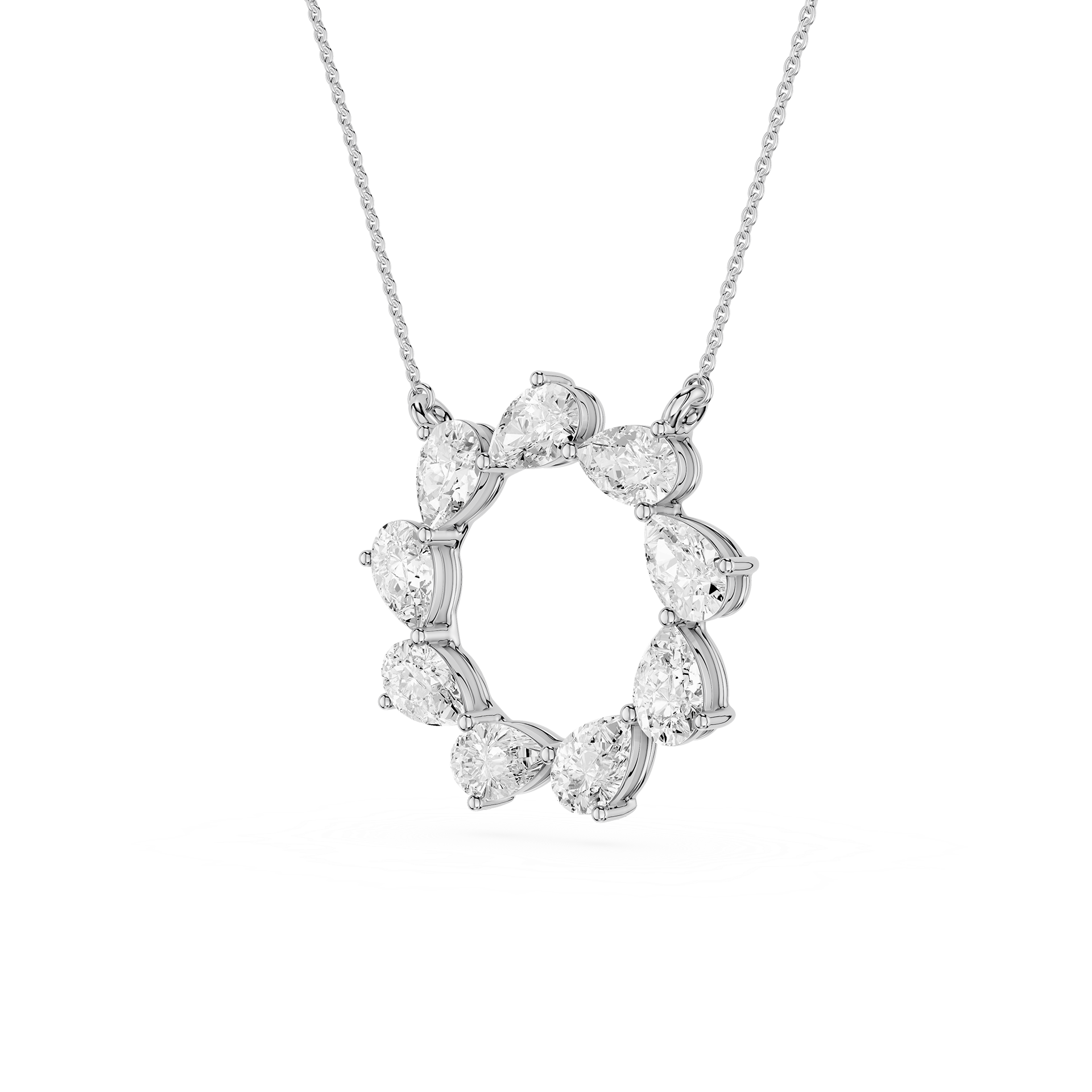 Pear Diamond Circle Pendant