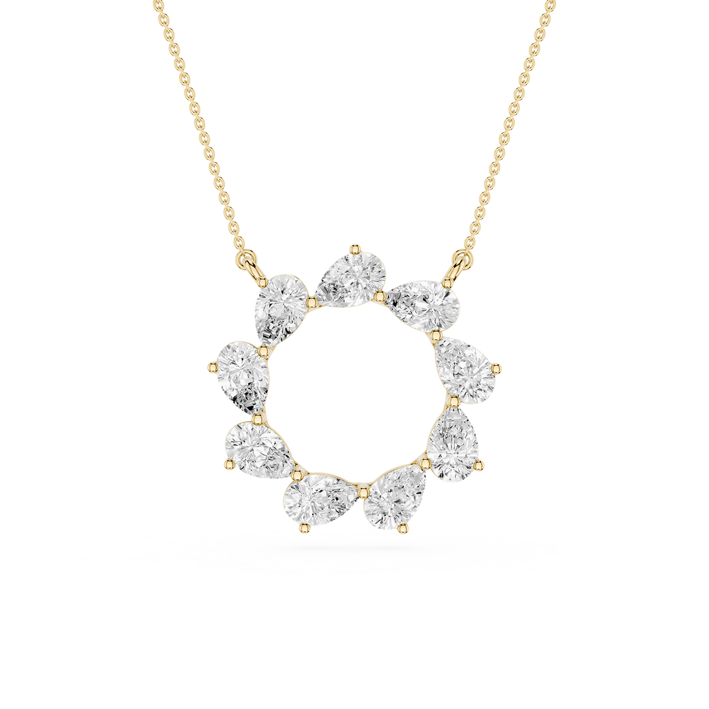 Pear Diamond Circle Pendant