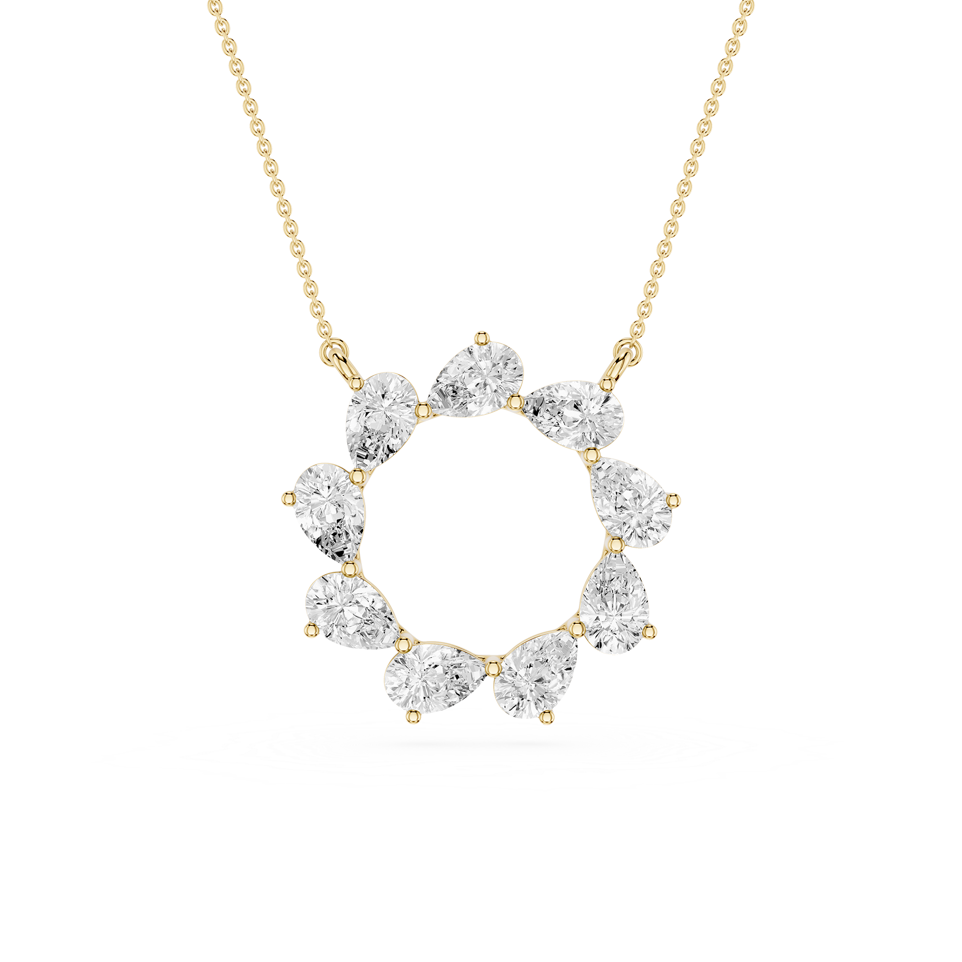 Pear Diamond Circle Pendant
