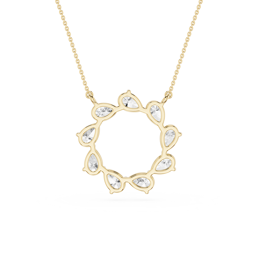 Pear Diamond Circle Pendant