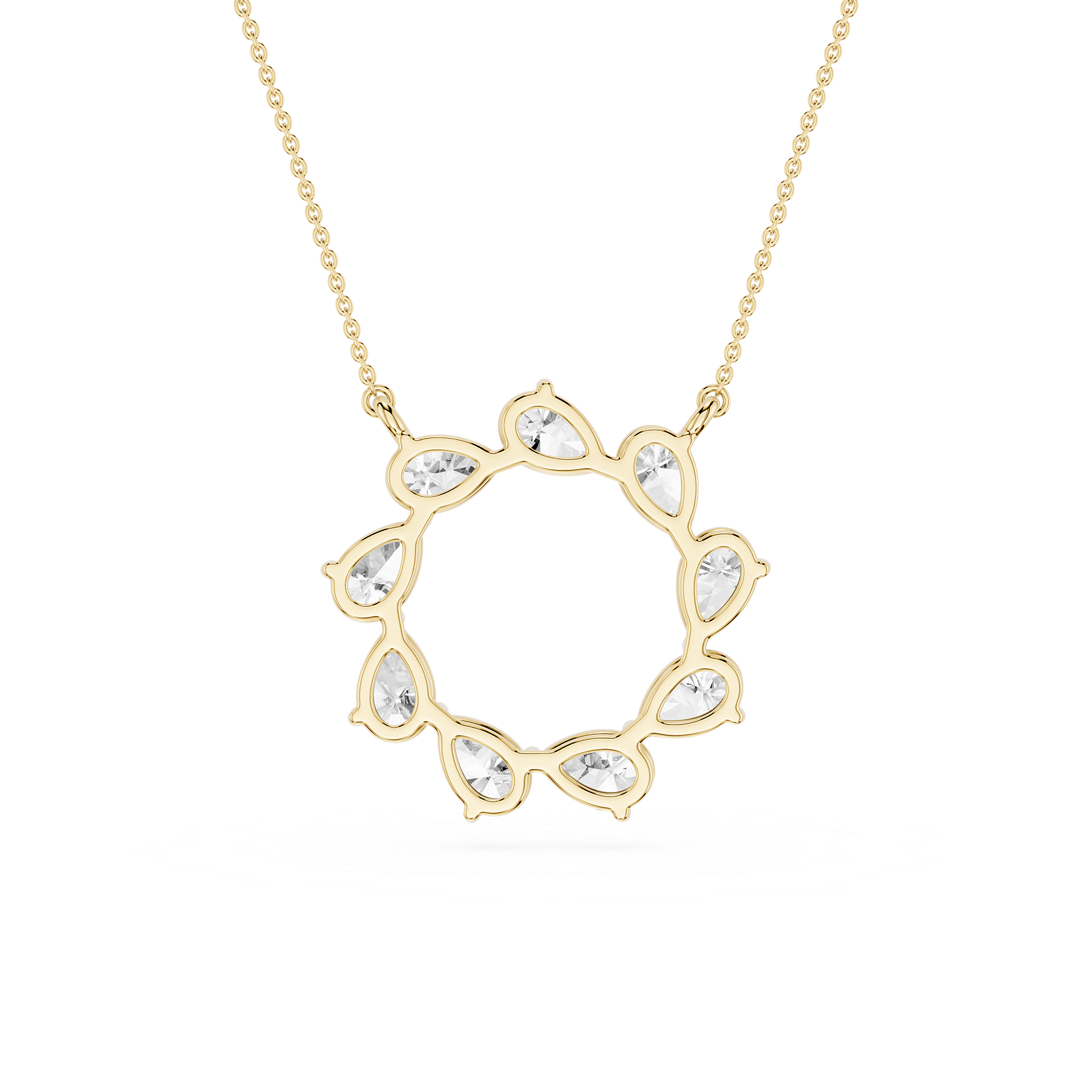 Pear Diamond Circle Pendant