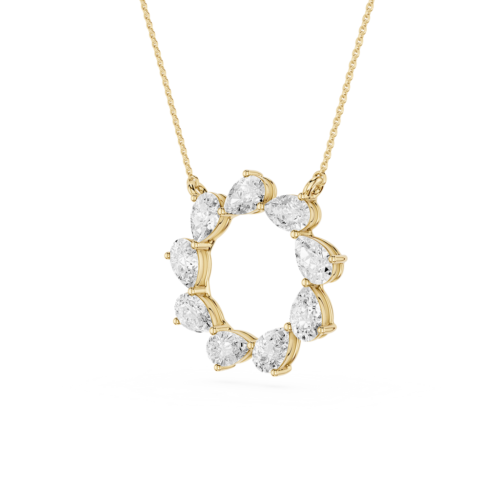 Pear Diamond Circle Pendant