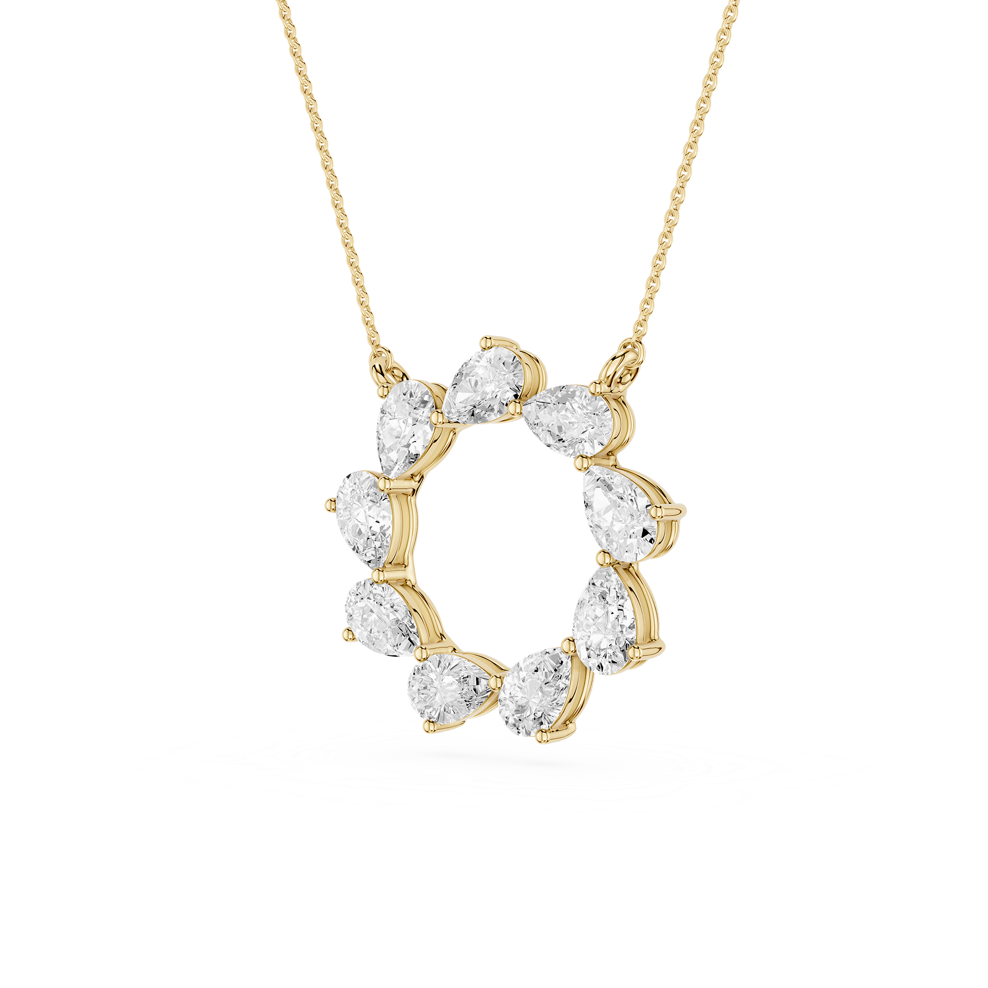 Pear Diamond Circle Pendant