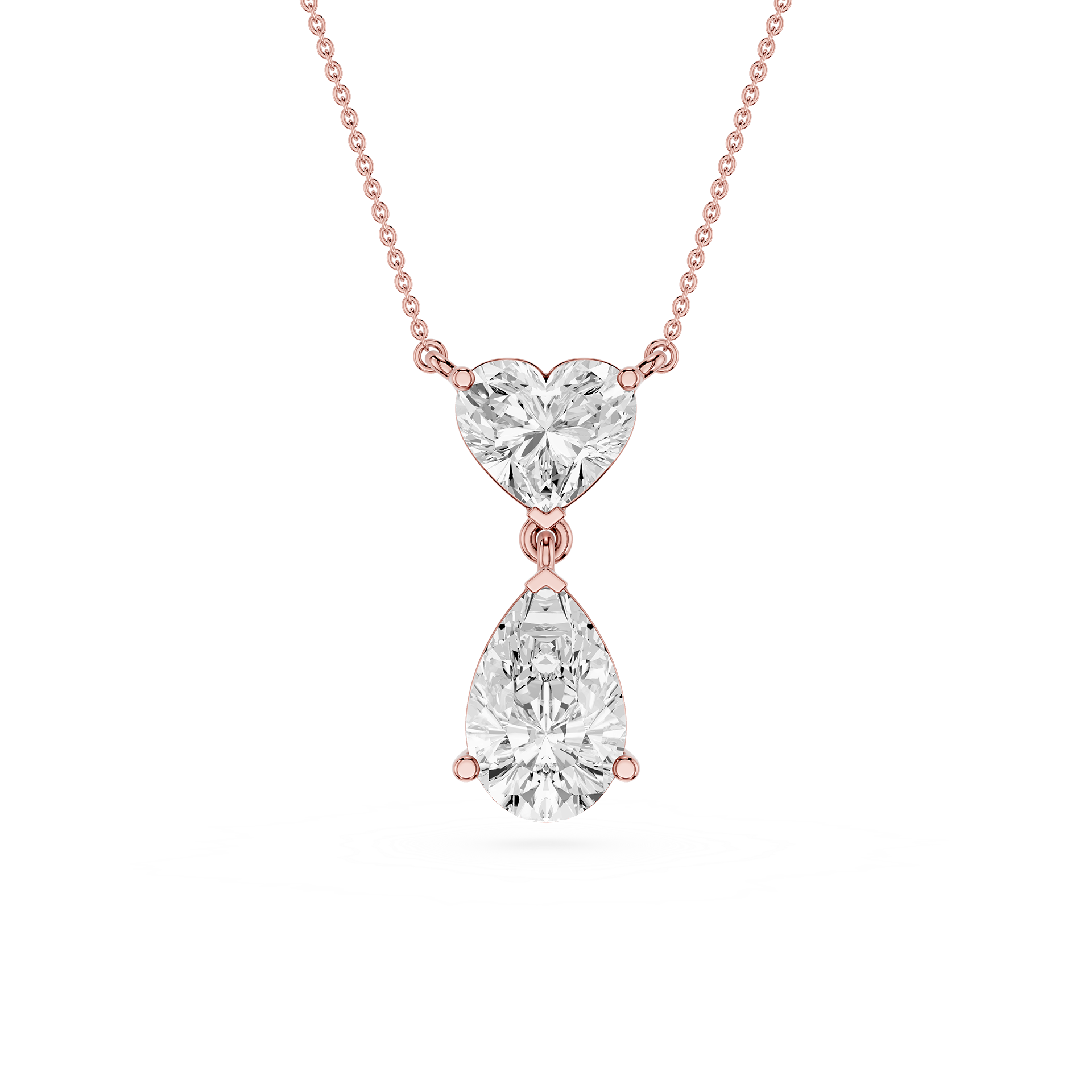 Heart & Pear Diamond Drop Pendant