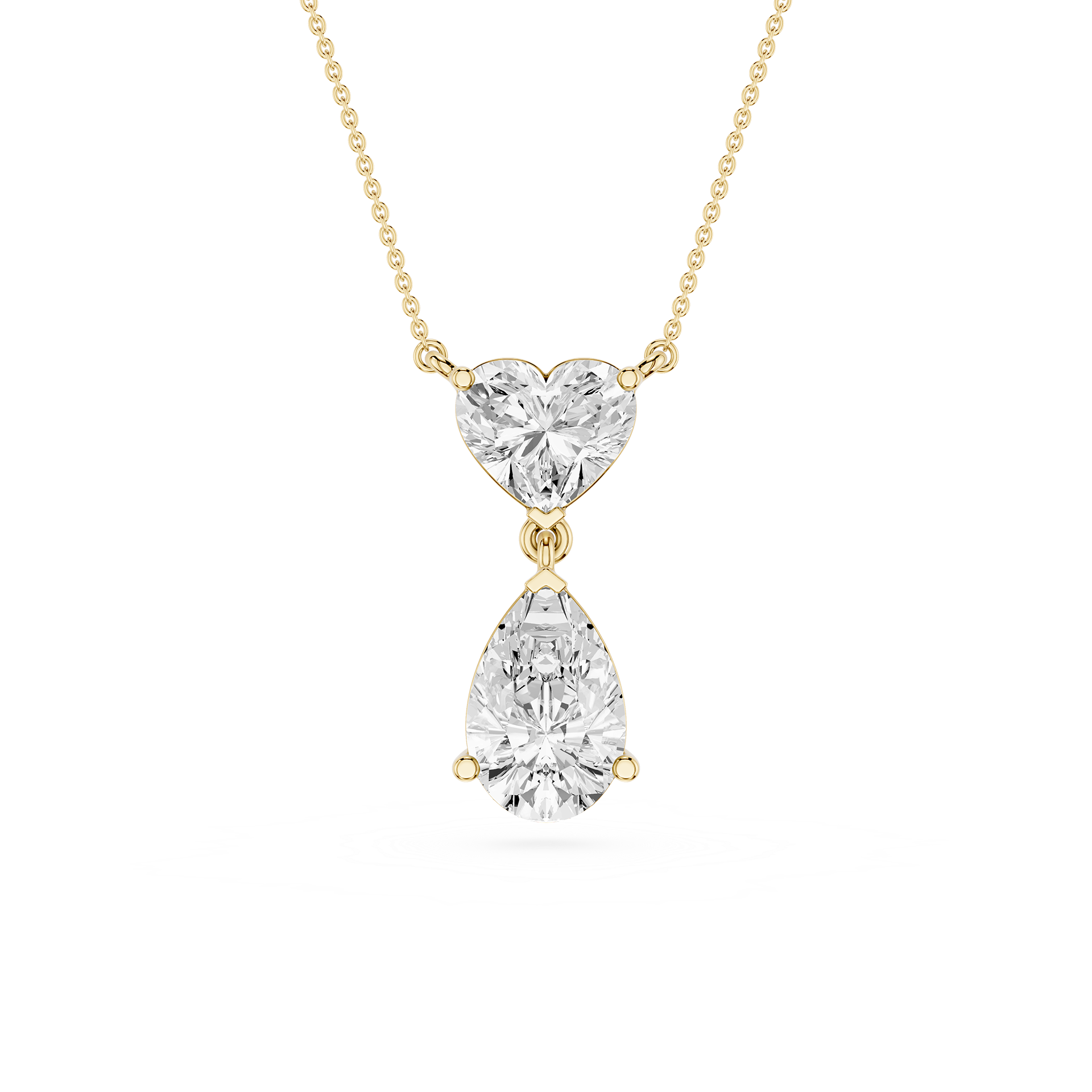 Heart & Pear Diamond Drop Pendant